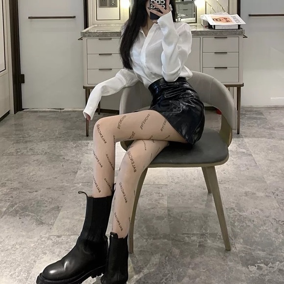 COPY - Black Diamond Logo Words BA Prints Nylon Women’s Pantyhose Stretchy Blac… - Picture 6 of 17